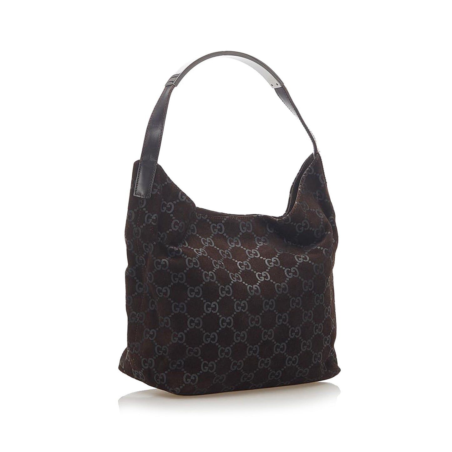 Gucci GG Suede Shoulder Bag Brown