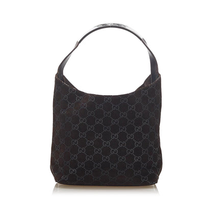 Gucci GG Suede Shoulder Bag Brown