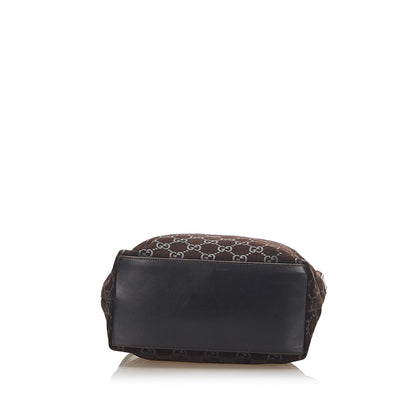 Gucci GG Suede Shoulder Bag Brown