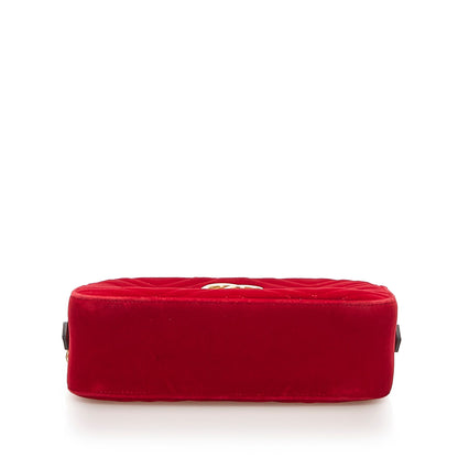Gucci GG Marmont Velvet Crossbody Bag Red