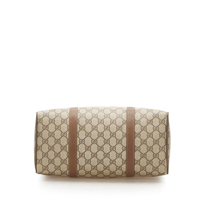 Gucci GG Supreme Web Boston Bag Brown