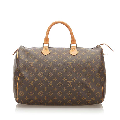 Louis-Vuitton Monogram Speedy 35 Brown