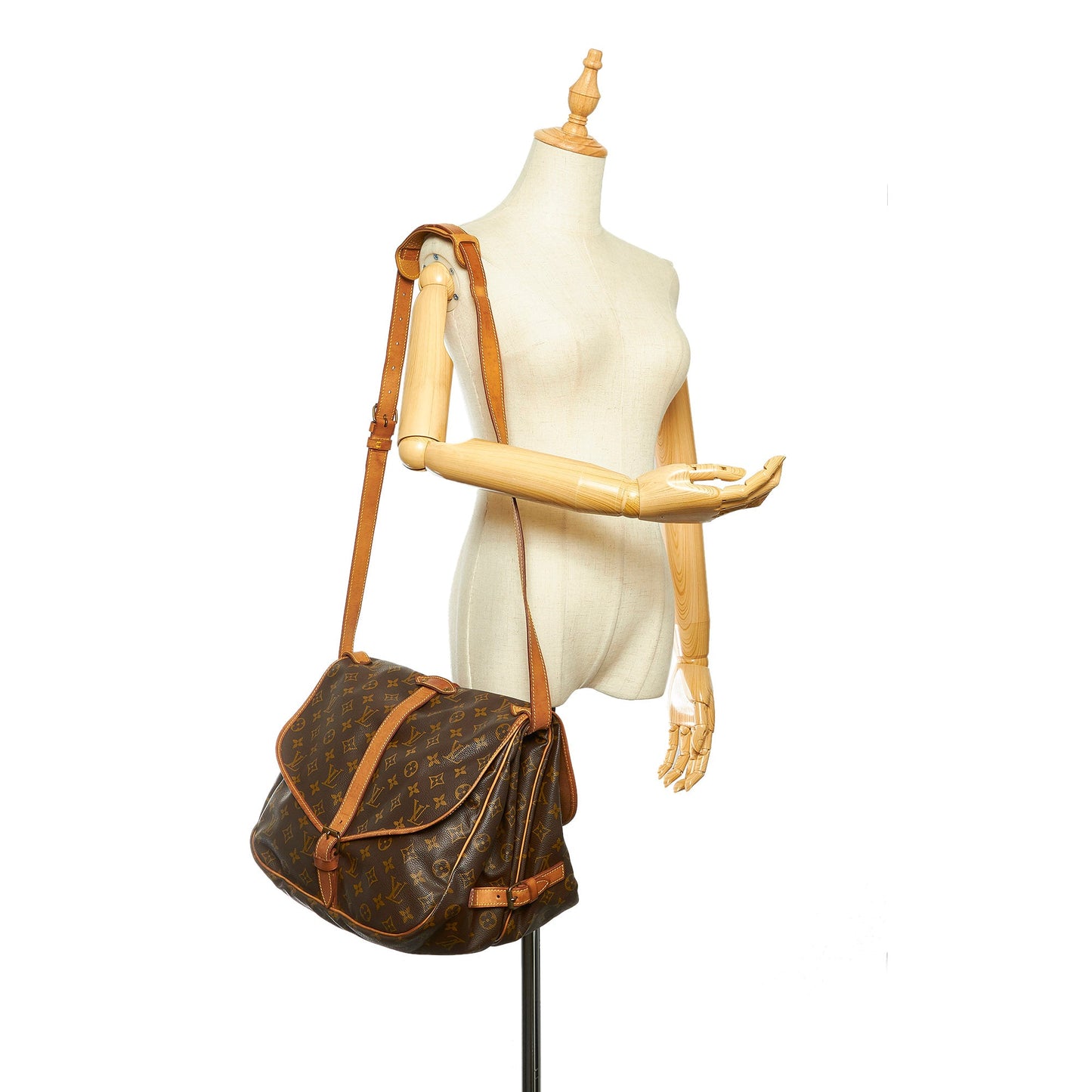 Louis-Vuitton Monogram Saumur 35 Brown