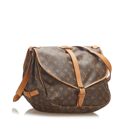 Louis-Vuitton Monogram Saumur 35 Brown