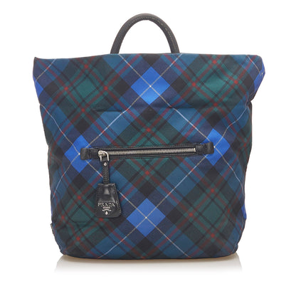 Blue Prada Tessuto Reversible Tote Bag