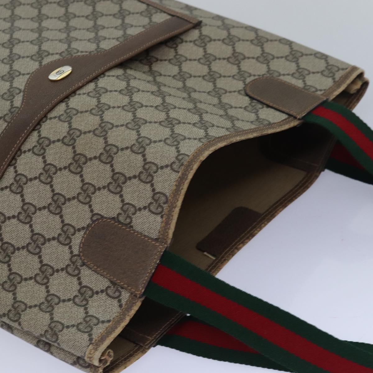 Gucci Sherry Beige Canvas Tote Bag