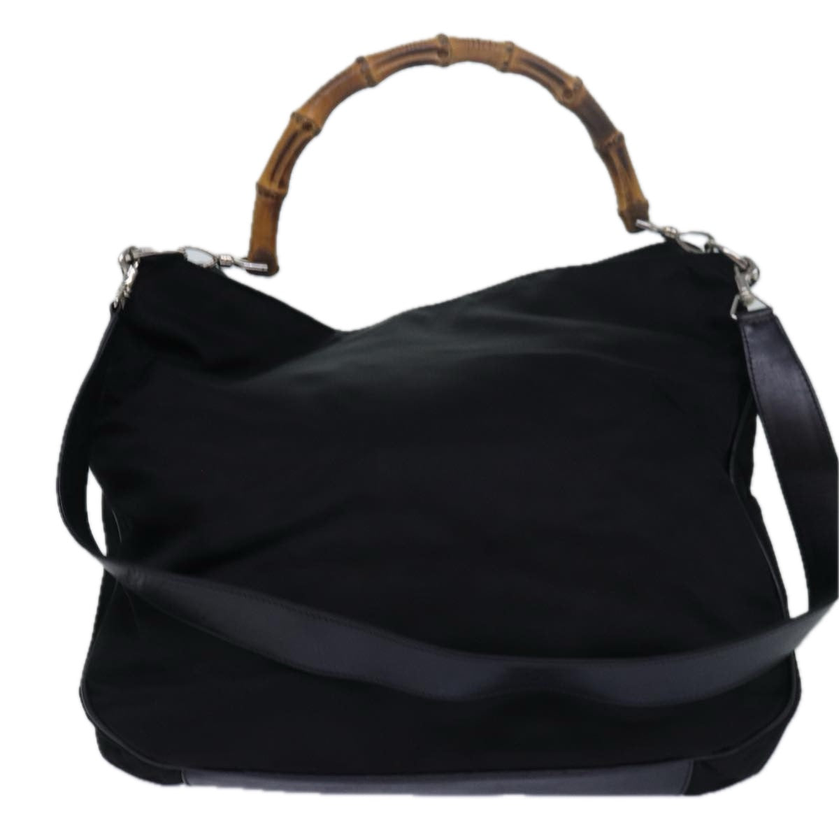 Gucci Bamboo Black Synthetic Handbag ()