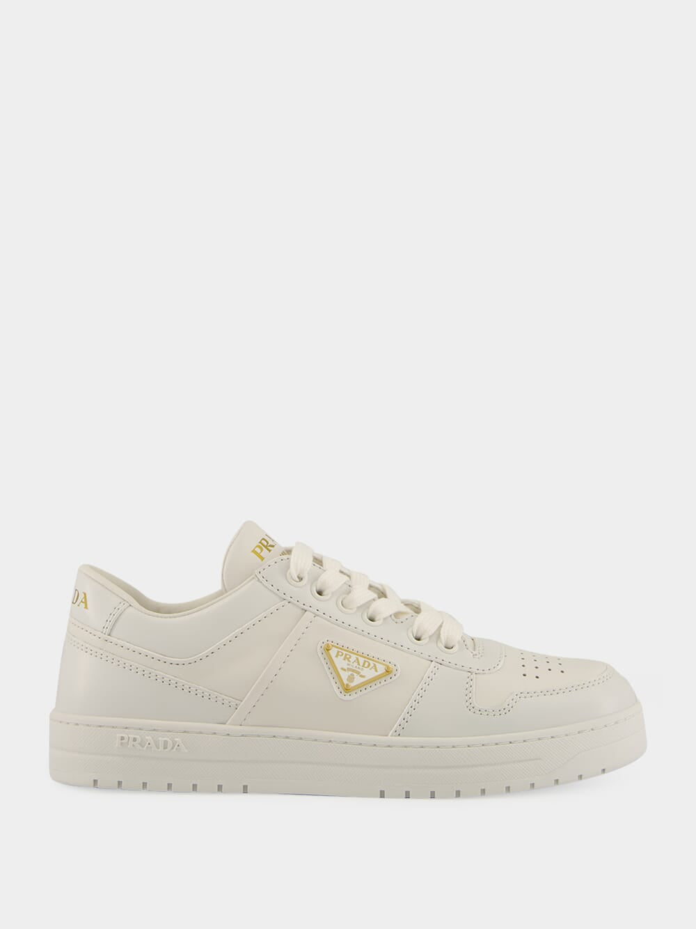 White Low-Top Leather Sneakers