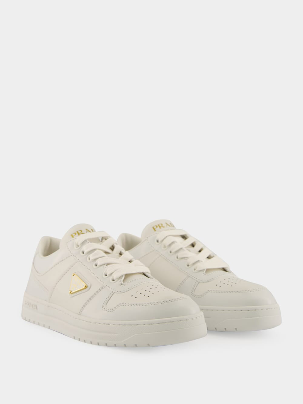 White Low-Top Leather Sneakers