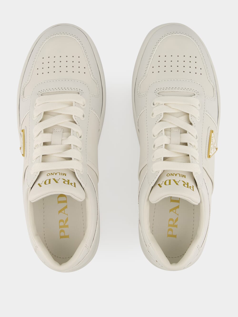 White Low-Top Leather Sneakers