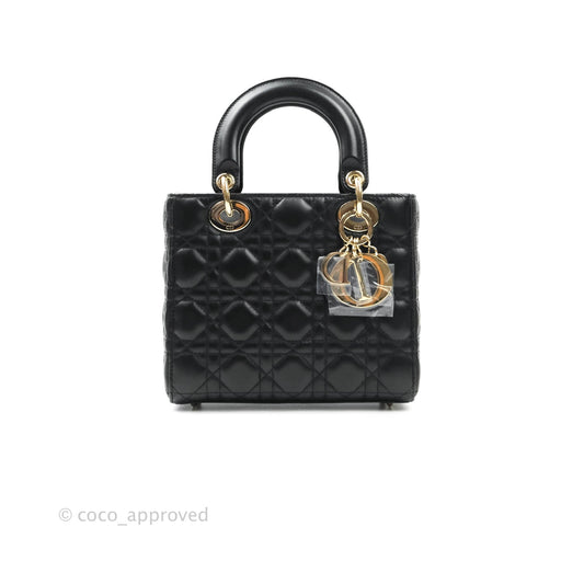 Christian Dior Lambskin My ABCDior Lady Dior Black Gold Hardware