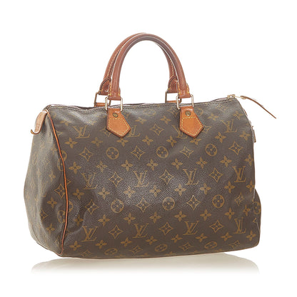 Louis-Vuitton Monogram Speedy 35 Brown