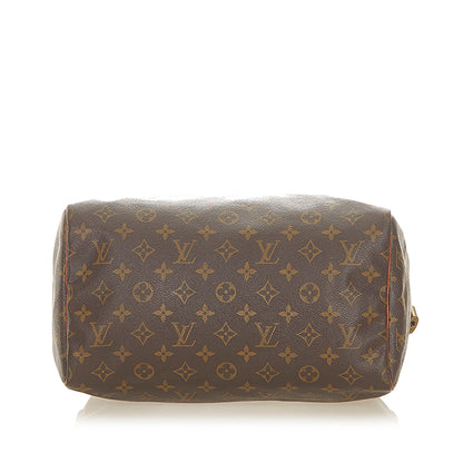 Louis-Vuitton Monogram Speedy 35 Brown