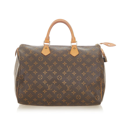 Louis-Vuitton Monogram Speedy 35 Brown