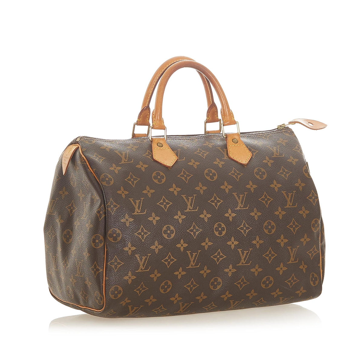 Louis-Vuitton Monogram Speedy 35 Brown