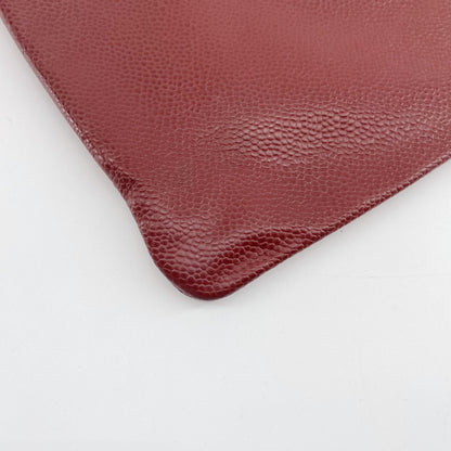 Chanel Red Leather Clutch