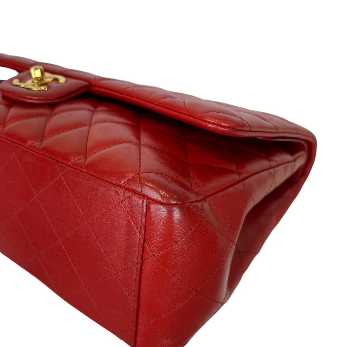 Double Flap Maxi Lambskin Red GHW
