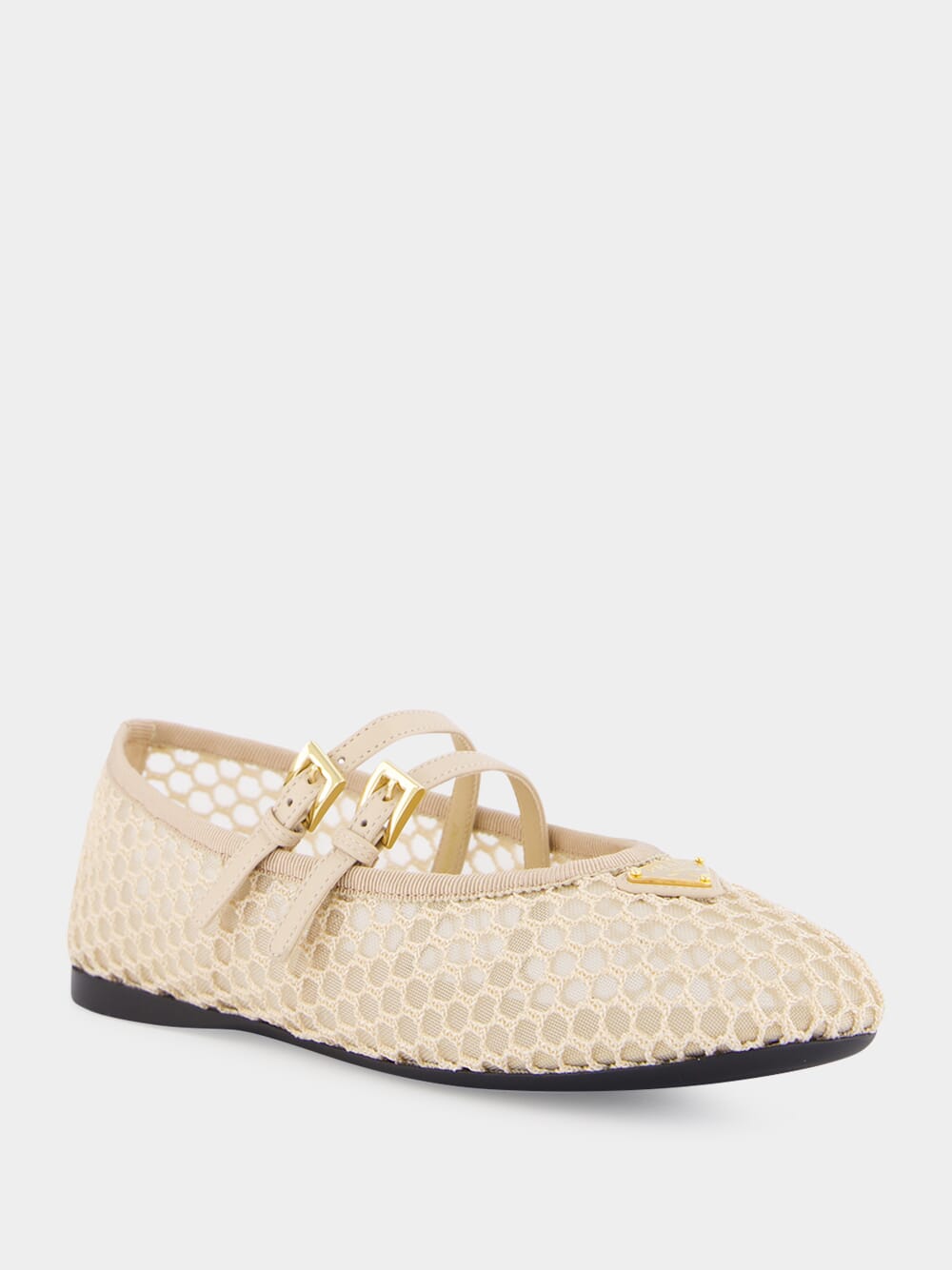 Travertine Stone Mesh Fabric Ballerinas