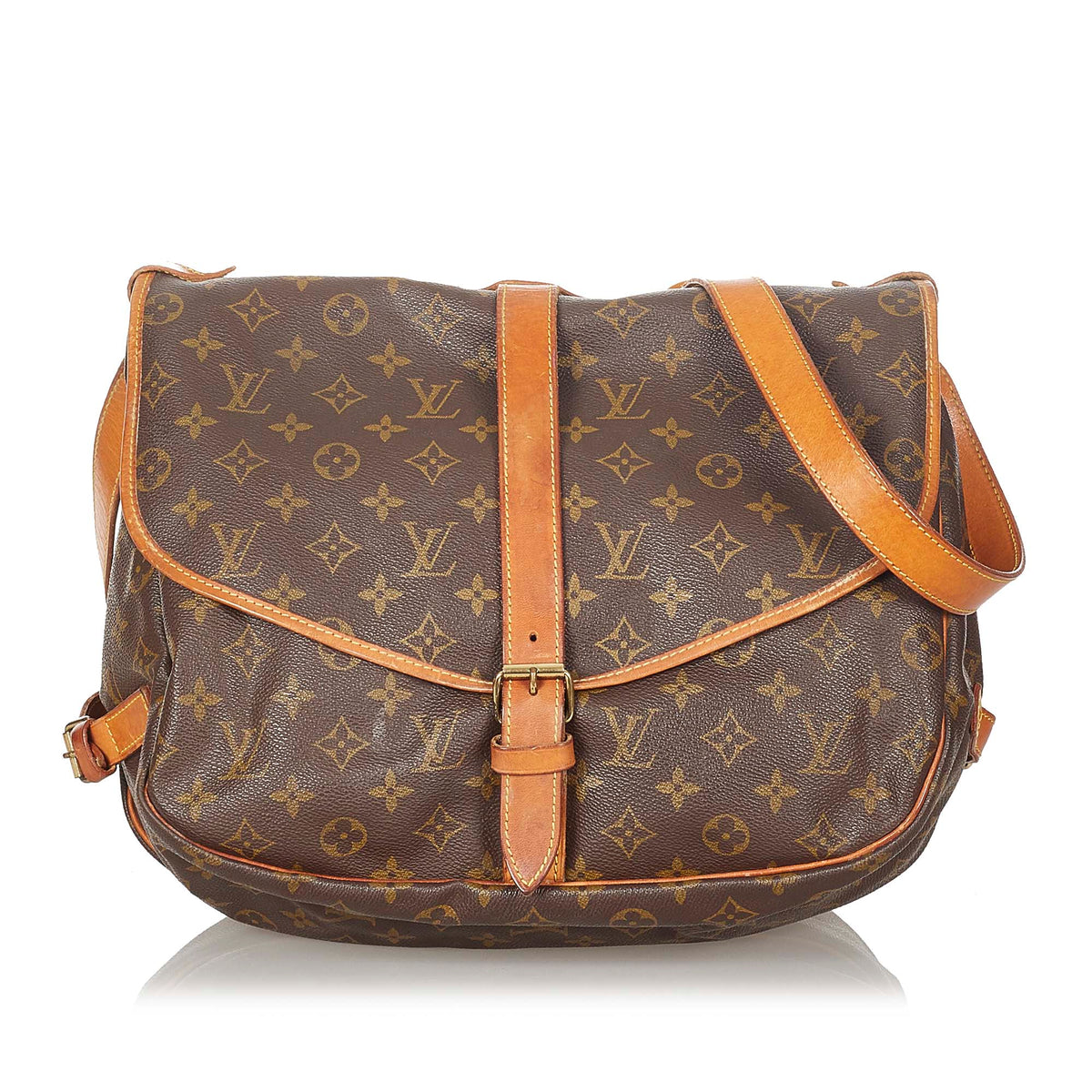 Louis-Vuitton Monogram Saumur 35 Brown