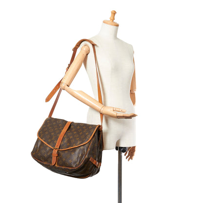 Louis-Vuitton Monogram Saumur 35 Brown