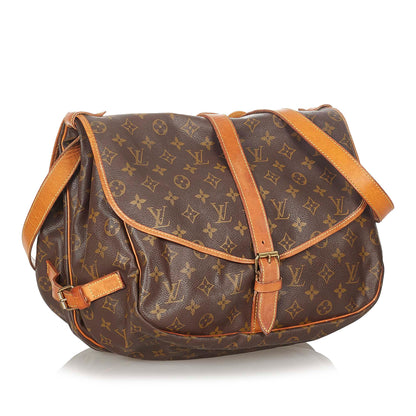Louis-Vuitton Monogram Saumur 35 Brown