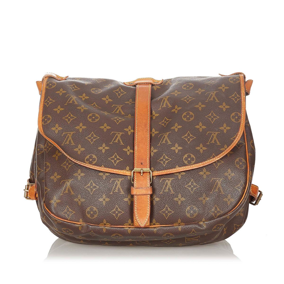 Louis-Vuitton Monogram Saumur 35 Brown