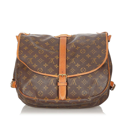 Louis-Vuitton Monogram Saumur 35 Brown
