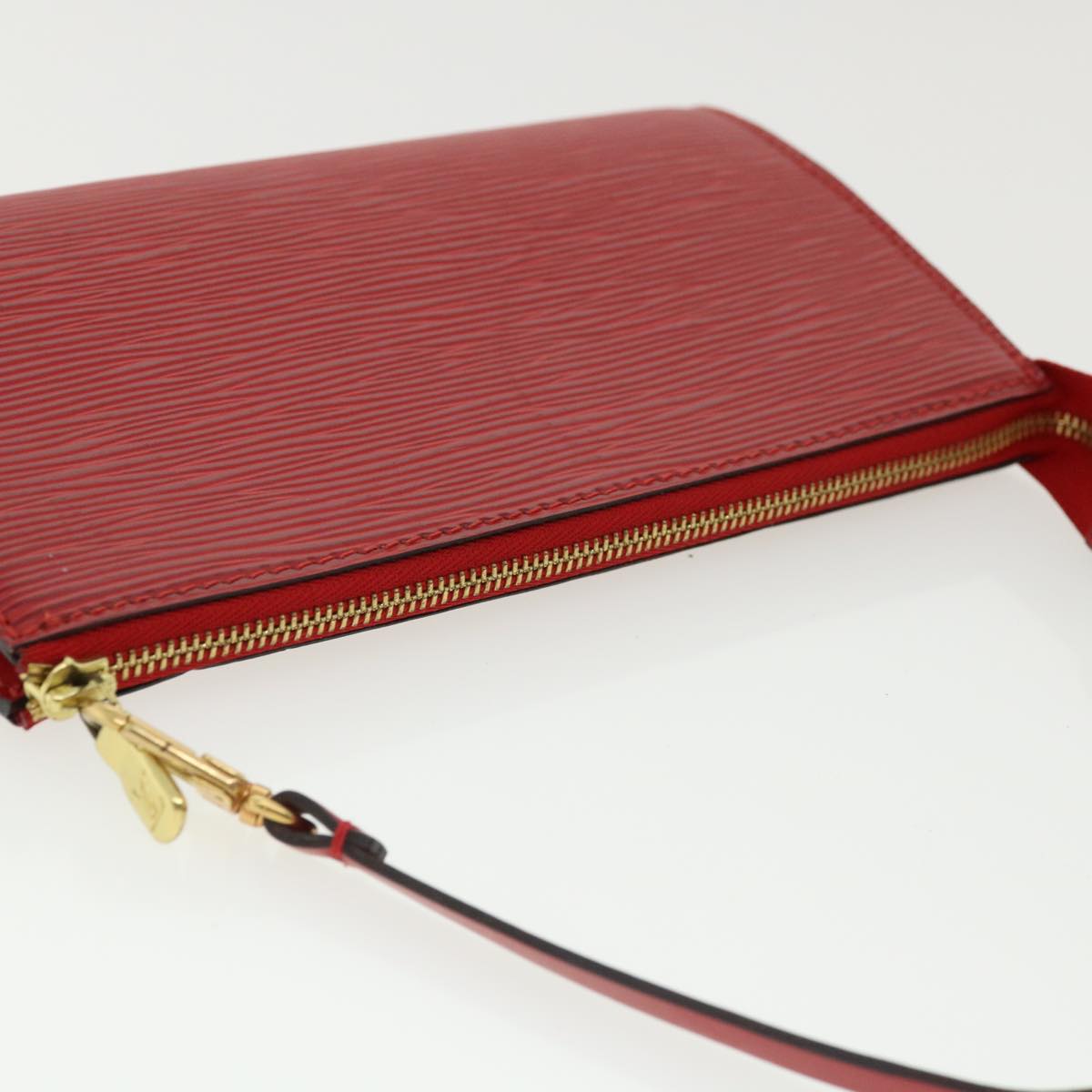 Louis Vuitton Red Leather Pochette accessoires clutch bag