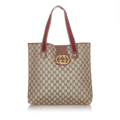 Gucci Gucci GG Supreme Tote Bag Brown
