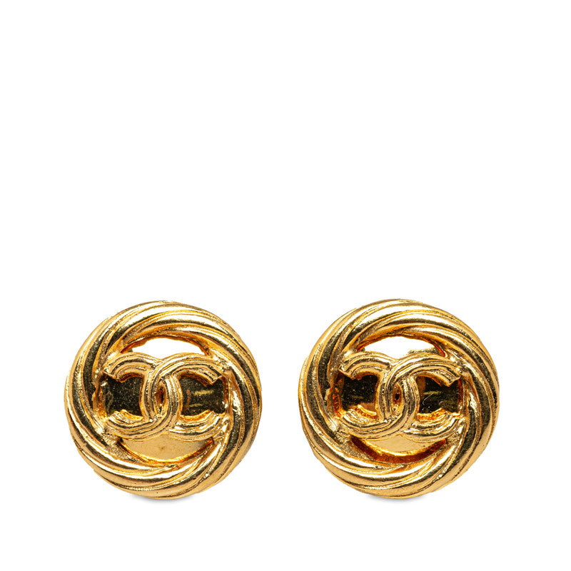 Chanel CC Clip On Earrings Metal Earrings in Good condition