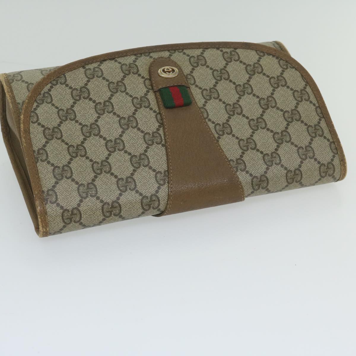Gucci Sherry Beige Canvas Clutch Bag