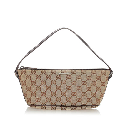 Gucci Gucci GG Canvas Boat Baguette Brown
