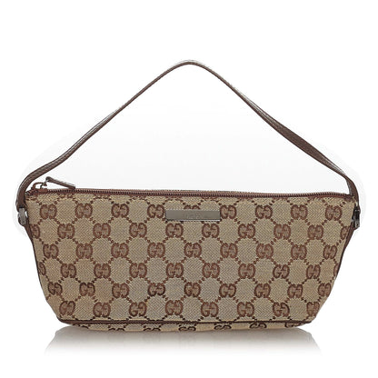 Gucci Gucci GG Canvas Boat Baguette Brown