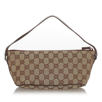 Gucci Gucci GG Canvas Boat Baguette Brown