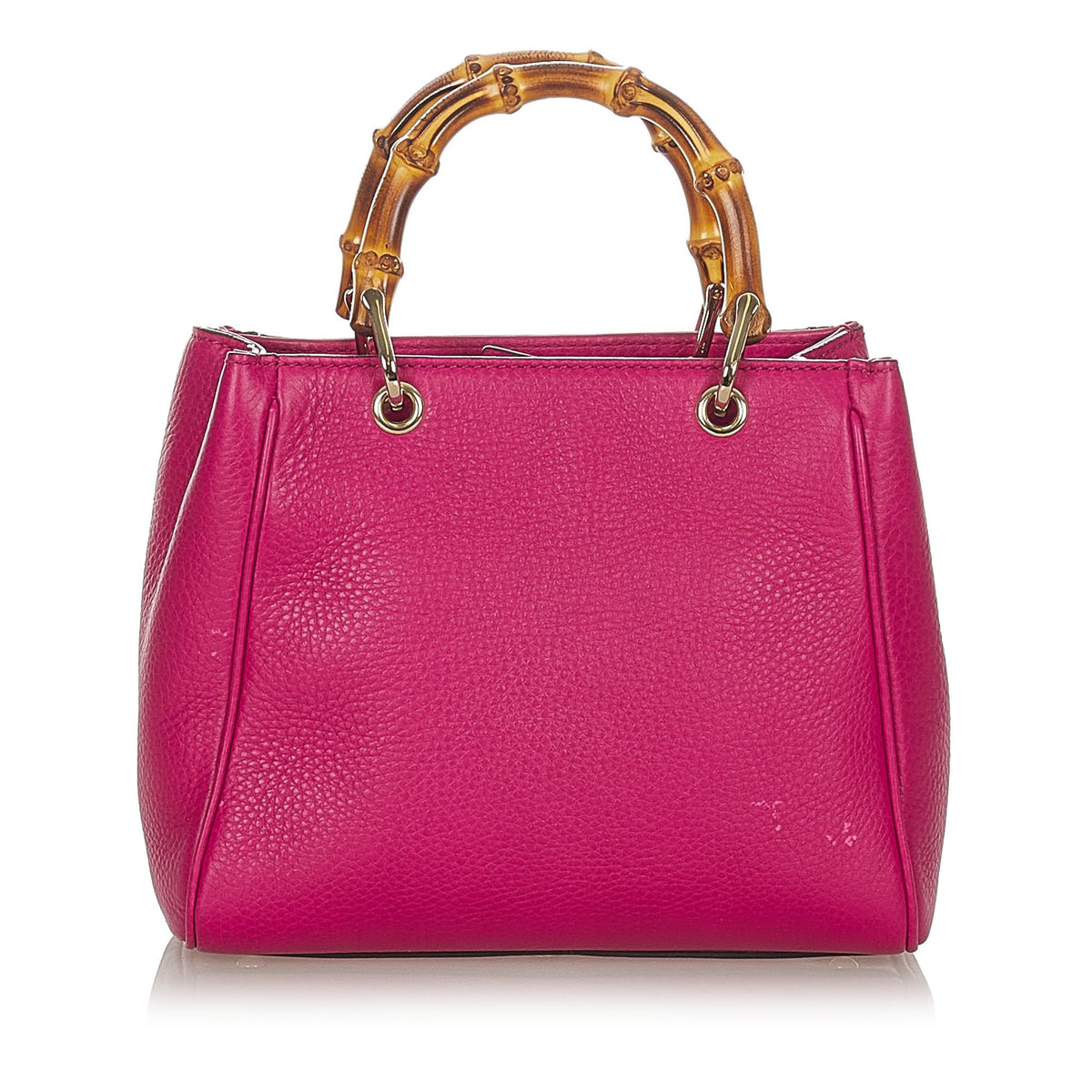 Gucci Gucci Bamboo Shopper Leather Satchel Pink