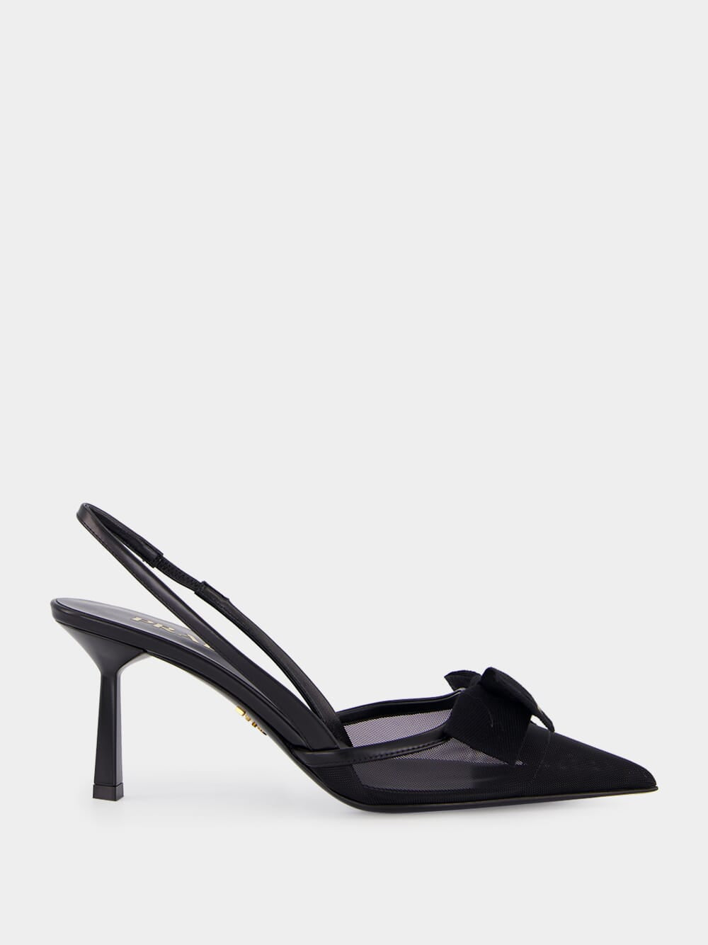 Black Slingback Bow Pumps