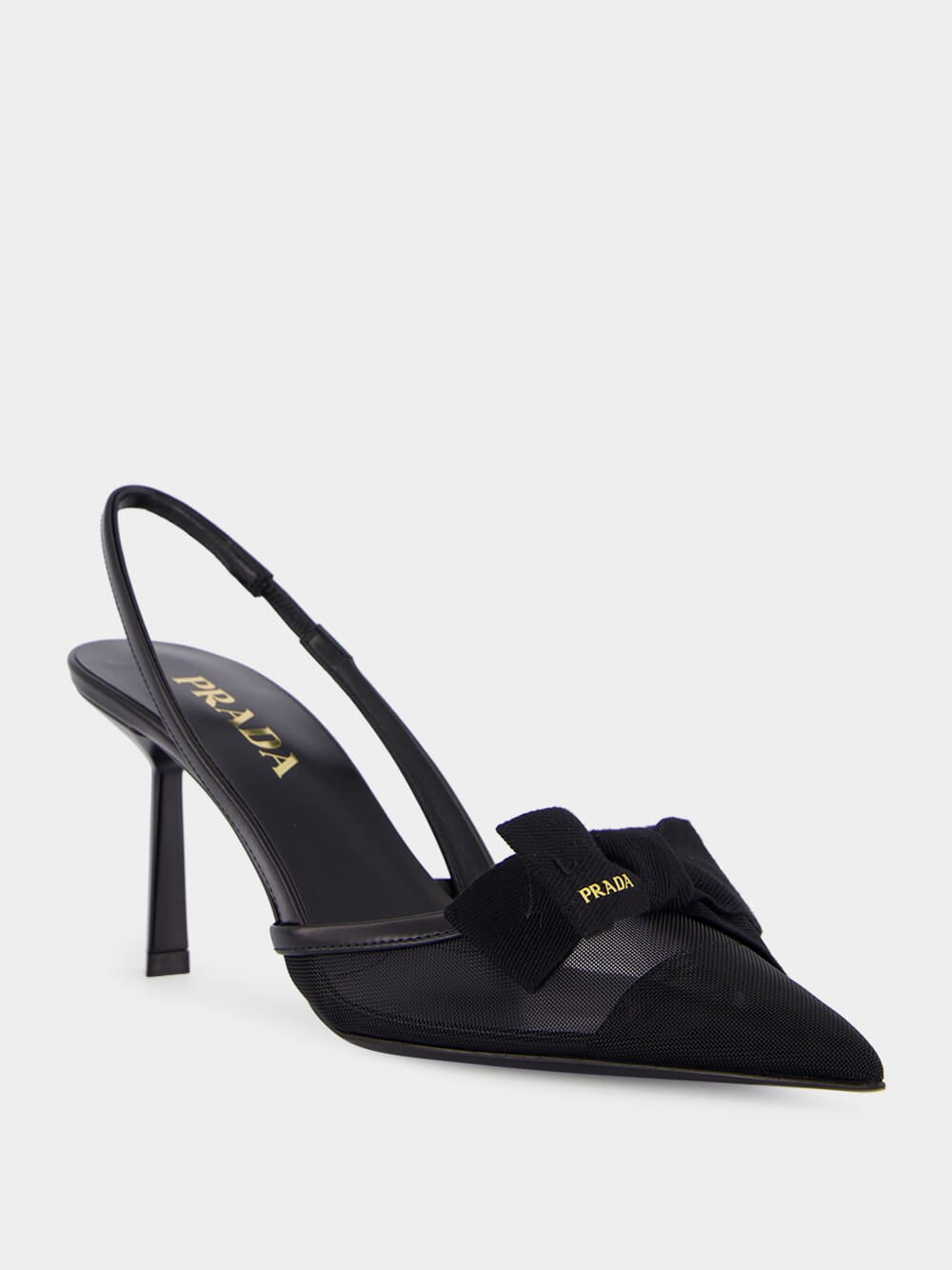 Black Slingback Bow Pumps