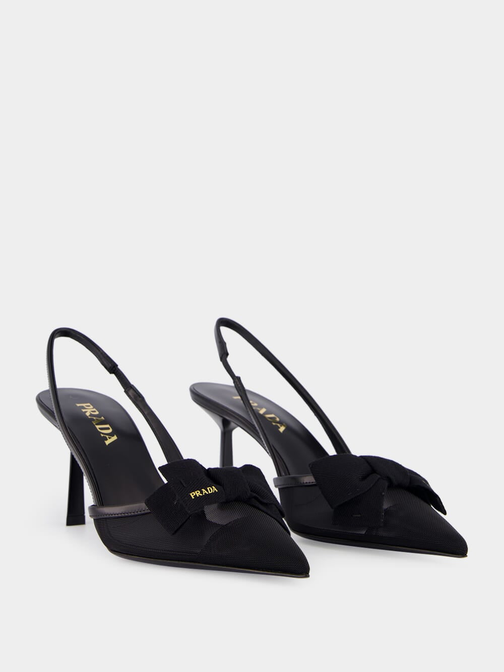 Black Slingback Bow Pumps