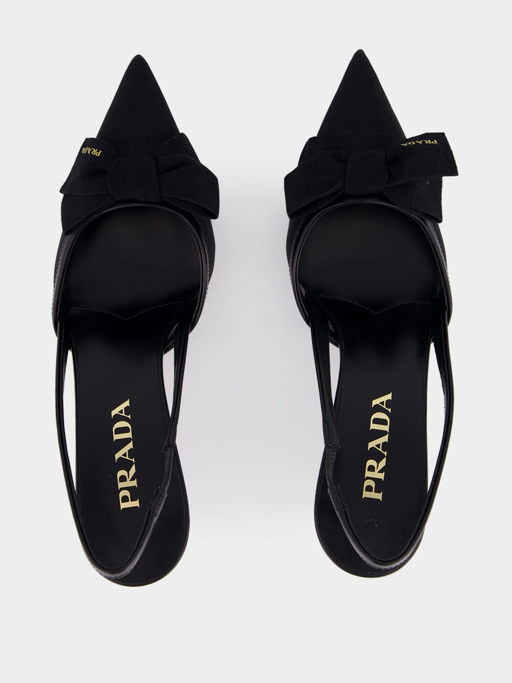 Black Slingback Bow Pumps