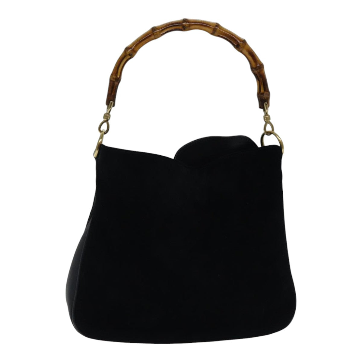 Gucci Bamboo Black Suede Handbag