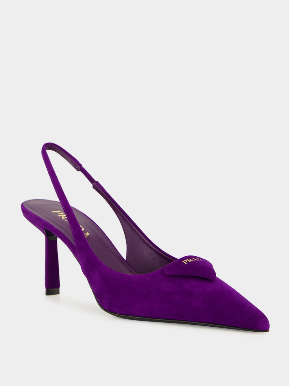 Purple Suede Slingback Pumps