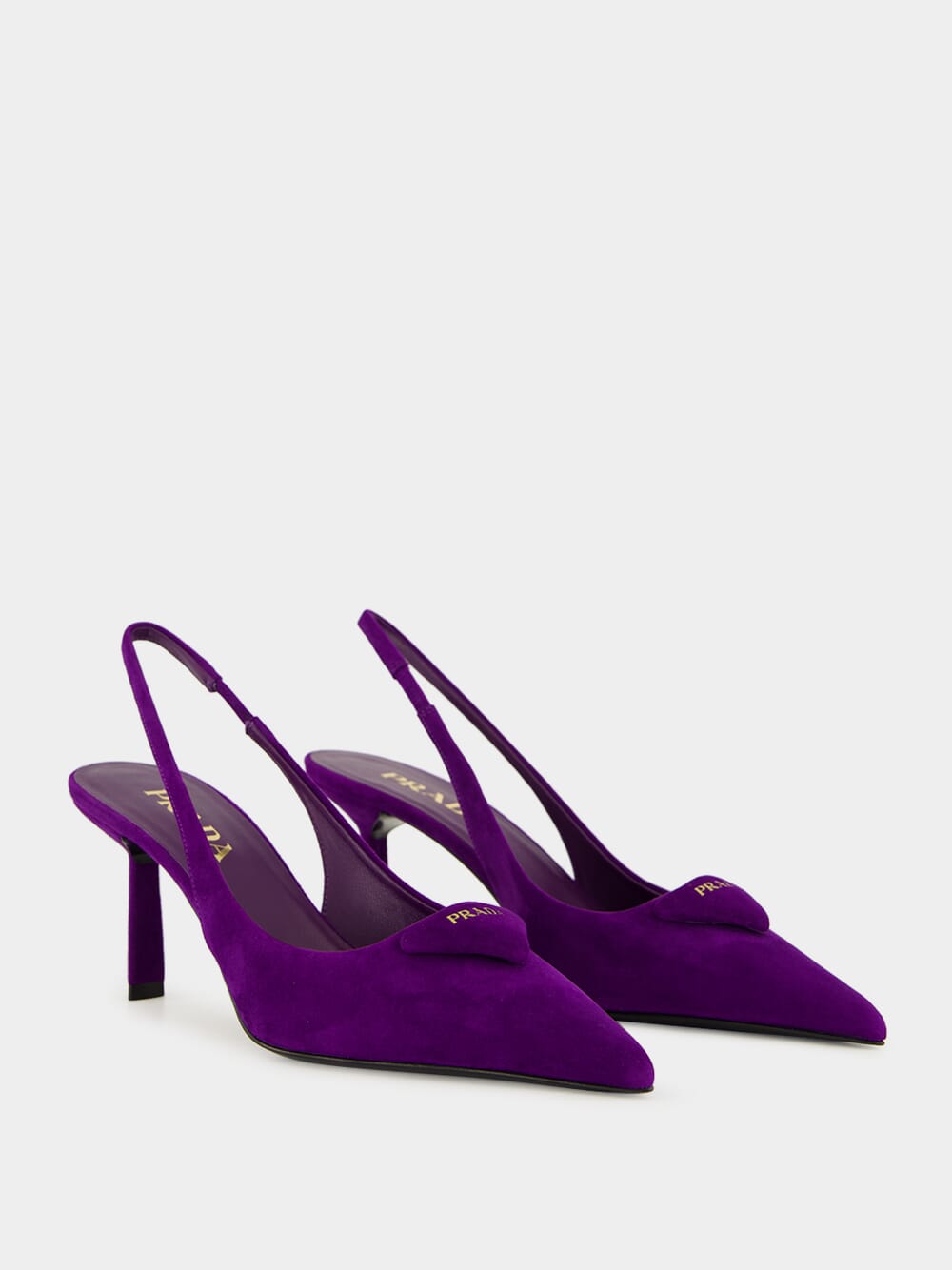 Purple Suede Slingback Pumps