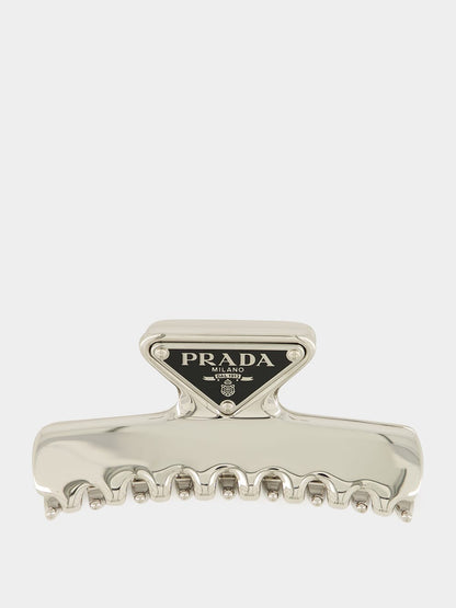 Steel Grey Triangle Logo Hair Clip