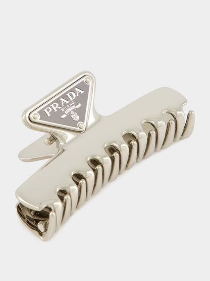 Steel Grey Triangle Logo Hair Clip