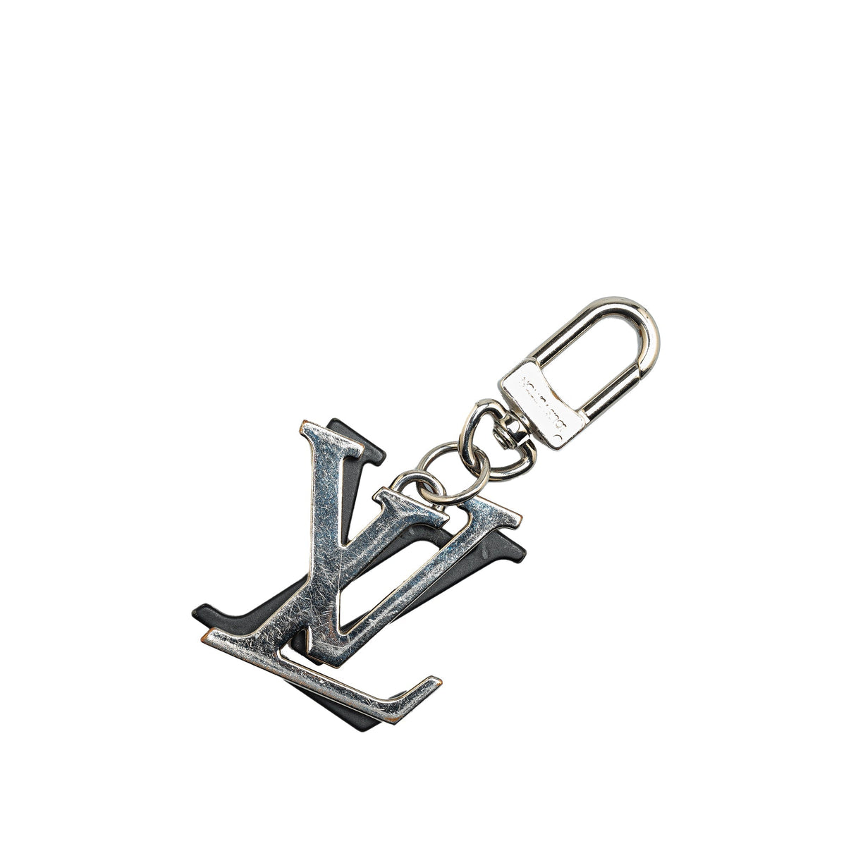 Silver Louis Vuitton Brass LV Initials Key Holder