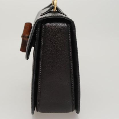 Gucci Bamboo Black Leather Handbag
