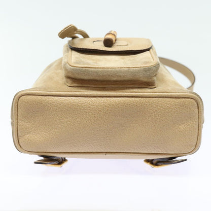 Gucci Bamboo Beige Suede Backpack Bag