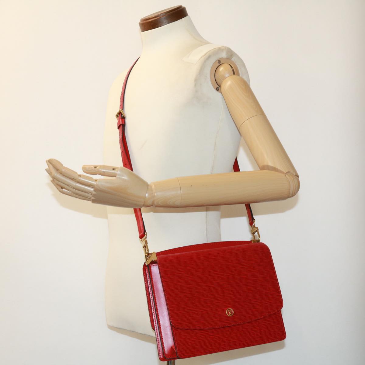 Louis Vuitton Red Leather Grenelle shoulder bag