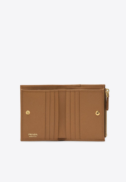 Triangle Logo Saffiano Leather Wallet