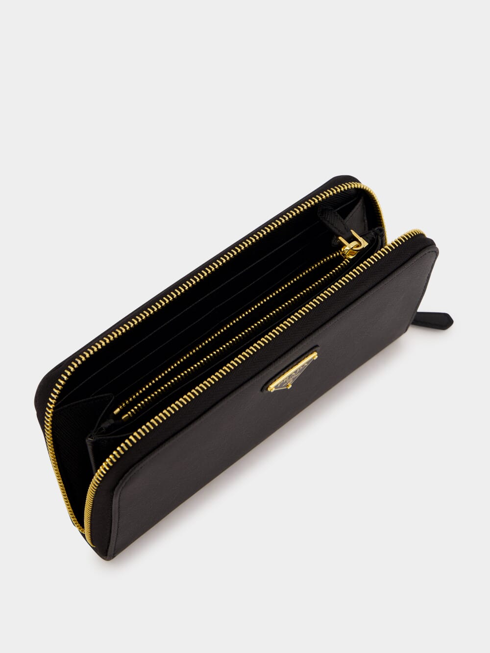 Black Large Saffiano Leather Wallet